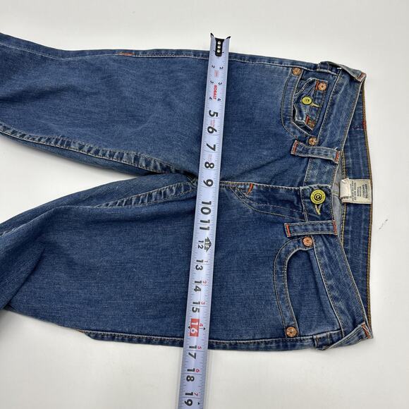 True Religion Jeans Women's 27x30 Joey Flare Leg Denim Thick Stitch Flap Pockets - Picture 8 of 15